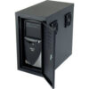 Global Industrial™ CPU Side Cabinet with Front/Rear Doors and 2 Exhaust Fans - Black