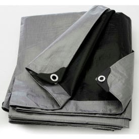 BOEN Heavy Duty Tarp 14x14 Weave 50' x 100' Silver/Black - ST-50100