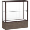 Reliant Counter Case White Back Dark Bronze Frame Walnut Vinyl Base 36""L x 40""H x 14""D