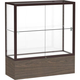 Reliant Counter Case White Back Dark Bronze Frame Walnut Vinyl Base 36""L x 40""H x 14""D