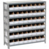 Global Industrial™ Steel Open Shelving with 48 Corrugated Shelf Bins 7 Shelves - 36x12x39