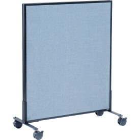 Interion® Mobile Office Partition Panel 36-1/4""W x 45""H Blue