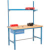 Global Industrial™ 96x36 Production Workbench Birch Square Edge - Drawer Upright & Shelf BL