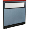 Interion® Deluxe Electric Office Partition Panel with Partial Window 48-1/4""W x 47-1/2""H Blue