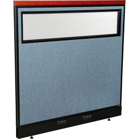 Interion® Deluxe Electric Office Partition Panel with Partial Window 48-1/4""W x 47-1/2""H Blue