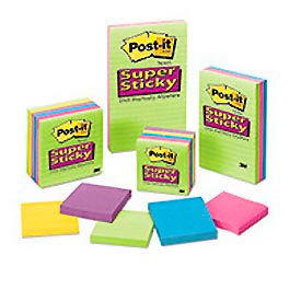 Post-it® Super Sticky Ultra Notes 3 x 3 Assorted Colors 5 Pads/Pack