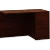 HON® Return Desk with Full Height Pedestal Right - 48"" - Mahogany - 10500 Series