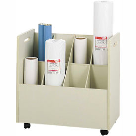 Safco® Mobile File Roll Storage with 8 Compartment 30-1/4""W White