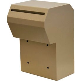 Protex Through-The-Door Depository Drop Box With Tubular Key Lock WSR-162 10"" x 9-3/8"" x 15"" Beige