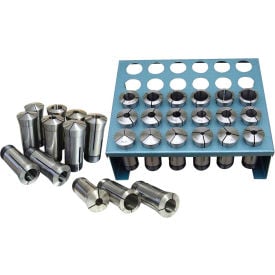 JET 650016 5-C Collet Set 35-Piece 1/6"" - 1-1/8"" By 1/32"" Increments W/ Metal Rack