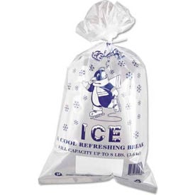 Inteplast Group Printed Ice Bags 11""W x 20""L 1.5 Mil 8 Lb. Capacity Clear 1000/Pack