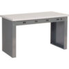 Global Industrial™ Panel Leg Workbench w/ESD Square Edge Top & Power Apron 60""W x 30""D Gray