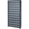 Quantum CL1875-602 Closed Shelving Euro Drawer Unit - 36x18x75 - 72 Euro Drawers Gray