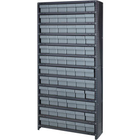 Quantum CL1875-602 Closed Shelving Euro Drawer Unit - 36x18x75 - 72 Euro Drawers Gray
