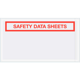 Full Face SDS Envelopes ""Safety Data Sheets"" Print 10""L x 5-1/2""W Clear 1000/Pack
