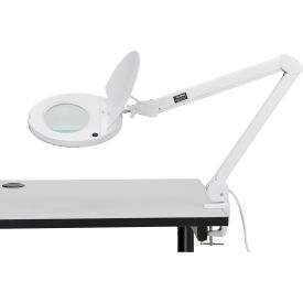 Global Industrial™ 5 Diopter LED Magnifying Lamp With Covered Metal Arm White