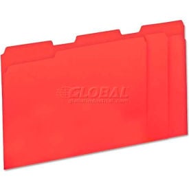 Universal® Colored File Folders 1/3 Cut One-Ply Top Tab Letter Red 100/Box