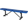 Global Industrial™ 6' Outdoor Steel Flat Bench Expanded Metal Blue
