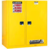 Justrite® Drum Cabinet 115 Gal. Capacity Vertical Self Close Flammable W/ Drum Rollers