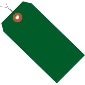 Global Industrial™ Plastic Shipping Tag Pre Wired#5 4-3/4""L x 2-3/8""W Green 100/Pack