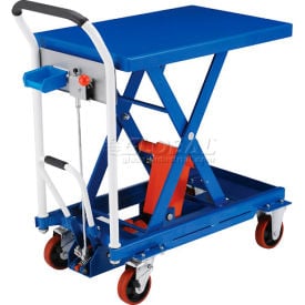 Global Industrial™ Mobile Scissor Lift Table with Hook-on Bin - 660 Lb. Cap. - 29 x 19 Platform