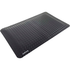 Global Industrial™ Diamond-Plate Anti Fatigue Mat 9/16"" Thick 4'W x 6'L Black
