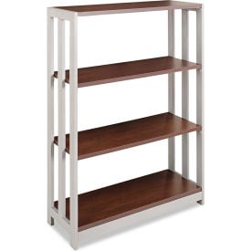 Linea Italia Bookcase with 3 Shelves - 31-1/2""W x 11-5/8""D x 43-1/4""H - Mocha - Trento Series