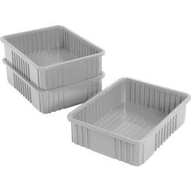 Global Industrial™ Plastic Dividable Grid Container - DG93060 22-1/2""L x 17-1/2""W x 6""H Gray