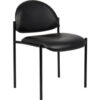 Boss Stacking Guest Chair - Vinyl - Low Back - Black