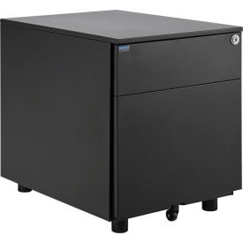Interion® Low Height 2 Drawer Pedestal Black