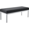 Interion® Synthetic Leather Reception Bench Black W/ Silver Frame