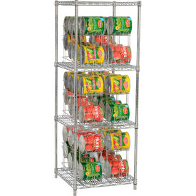 Nexel® CR2424C Can Rack System 3 Tier Chrome 24""W X 24""D x 66""H