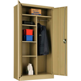 Global Industrial™ Combination Storage Cabinet 36""W x 18""D x 72""H Tan Assembled