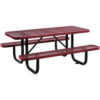 Global Industrial™ 6' Rectangular Picnic Table Expanded Metal Red