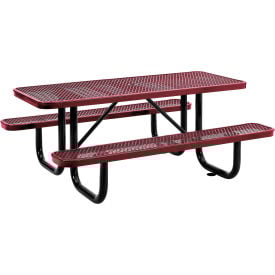 Global Industrial™ 6' Rectangular Picnic Table Expanded Metal Red