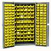 Global Industrial™ Bin Cabinet Deep Door - 156 Yellow Bins 16-Gauge Assembled Cabinet 38x24x72