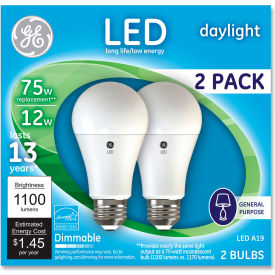 75W Led Bulbs 12 W A19 Bulb Daylight 2/Pack