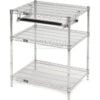 Nexel™ Chrome Wire Shelf Computer Workstation with Keyboard Tray 30""W x 24""D x 34""H