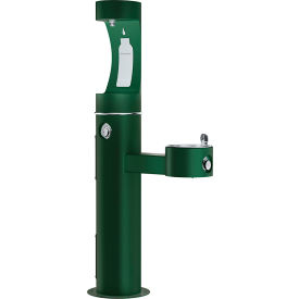 Elkay LK4420BF1U Bi-Level Outdoor Pedestal Fountain Upper Bottle Filling Station Evergreen