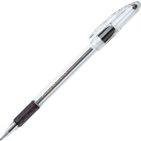 Pentel® RSVP Ballpoint Stick Pen Medium Clear Barrel Black Ink Dozen