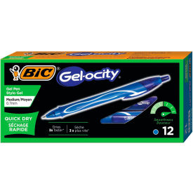BIC® Gel-ocity Quick Dry Retractable Gel Pen Medium 0.7mm Blue Ink/Barrel Dozen