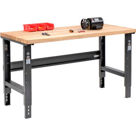 Global Industrial™ Adjustable Height Workbench 72 x 36"" Birch Square Edge Black
