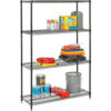 Nexel® 4 Shelf Black Epoxy Wire Shelving-In-A-Box 48""W x 18""D x 74""H