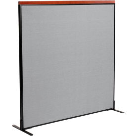 Interion® Deluxe Freestanding Office Partition Panel 60-1/4""W x 61-1/2""H Gray