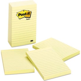 Post-it® Note Pads 6605PK 4"" x 6"" Canary Yellow 30 Sheets 5/Pack