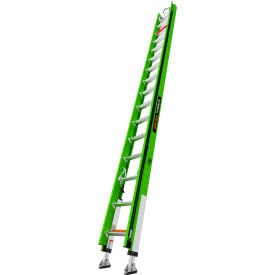 Little Giant Hyperlite Extension Ladder w/ Cable Hooks & Ratchet Leveler 32' Type IAA 375 lb. Cap