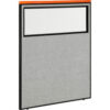 Interion® Deluxe Office Partition Panel with Partial Window 48-1/4""W x 61-1/2""H Gray
