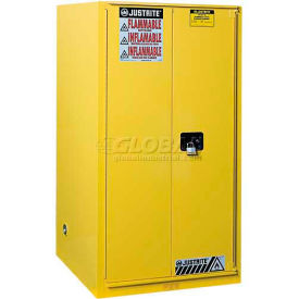 Justrite 96 Gallon 2 Door Self-Close Paint & Ink Cabinet 34""W x 34""D x 65""H Yellow