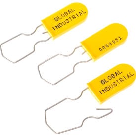 Global Industrial™ Padlock Seal With Wire Hasp Yellow 1000/Pack