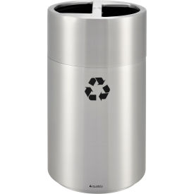 Global Industrial™ Round Multi-Stream Recycling Can 31 Gallon Total Satin Aluminum